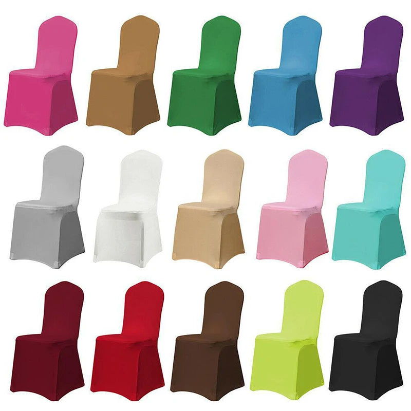 Cheap White Spandex Chair Covers with Slip Seat Removable Wedding Event Covers Printed Pattern Wrinkle Resistant