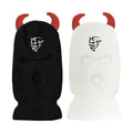 Three Hole Black Ski Mask Knitted Full Face Devil Horns Mask Ski Winter Balaclava Cagoule Visage Face Gini Black Ski Mask