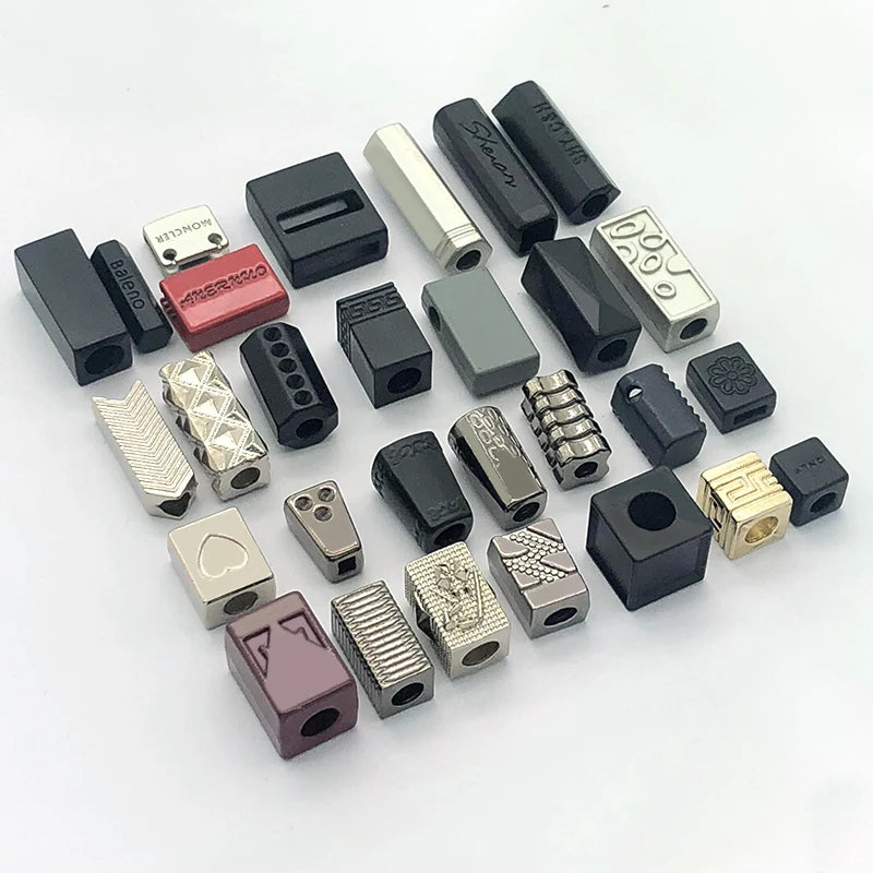 Supplier Wholesale Customized Waterproof Square Silver Bikini Metal Cord Ends Stopper Metal Strap Ends