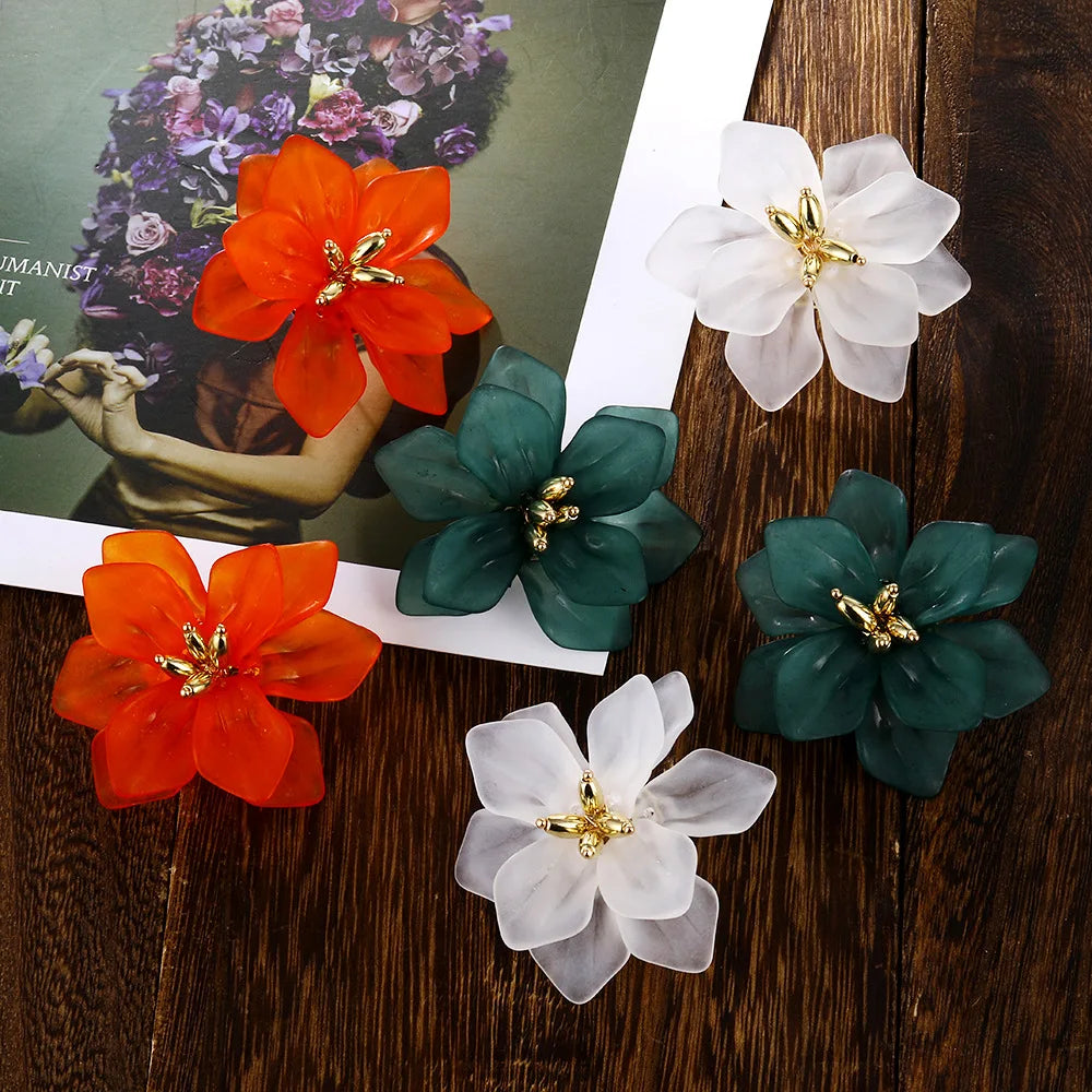 Fashion Exaggerated Flower Earrings for Women Gift