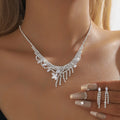 Elegant Wedding Jewelry Set - Wholesale Accessories Zircon Rhinestone Bridal Necklace for Brides