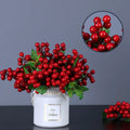R035 Artificial Red Foam Berry Bouquet for Christmas Mother's Day Easter Back School Chinese New Year Decorations Pack 50 PCS"