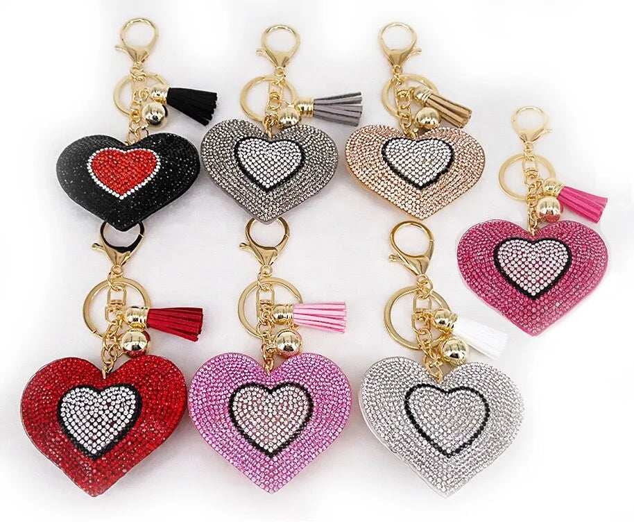 Luxury Diamond Cartoon Bear Cat Panda Owl Unicorn Heart butterfly Keychain Cute Bling Crystal Rhinestone Pendant Keychain