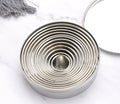 12Pcs Round Stainless Steel Pastry Baking Biscuit Mold Sandwitch Cookie Cutter Set