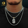 Baguette Moissanite Letter Pendants GRA Certificate  Iced Out Custom Hip Hop Pendant Religious Jewelry Mossanite Pendant