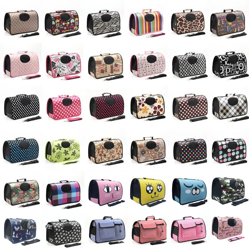 Portable Breathable Eco-Friendly Transport Tote Bag for Pets Foldable Travel Cat Dog Carrier Small Animals Sizes S/M/L