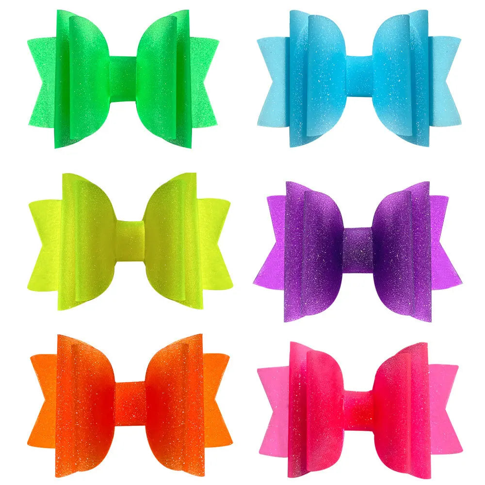 Summer Sweet Jelly PVC Waterproof Hairpins Girls Bling Bling Hair Bows for Pool Party for Kids