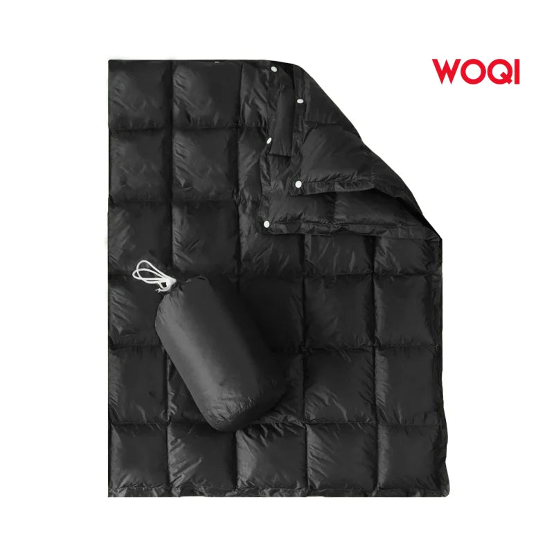 WOQI Summer Lightweight Puffy Portable Beach Blanket Waterproof Reversible Wearable Camping Mat for Outdoor Activities