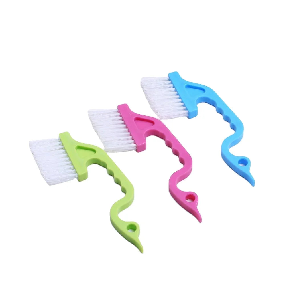 Handheld Plastic Kitchen Door Track Cleaning Brush for Window Track and Groove Gap Cleaning Tools