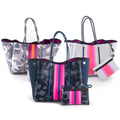 Women's Neoprene Large Tote Ladies Handbags Large Capacity Crossbody Neoprene Big Totes Pink Tote Duffle Bag for Women MegaBDM