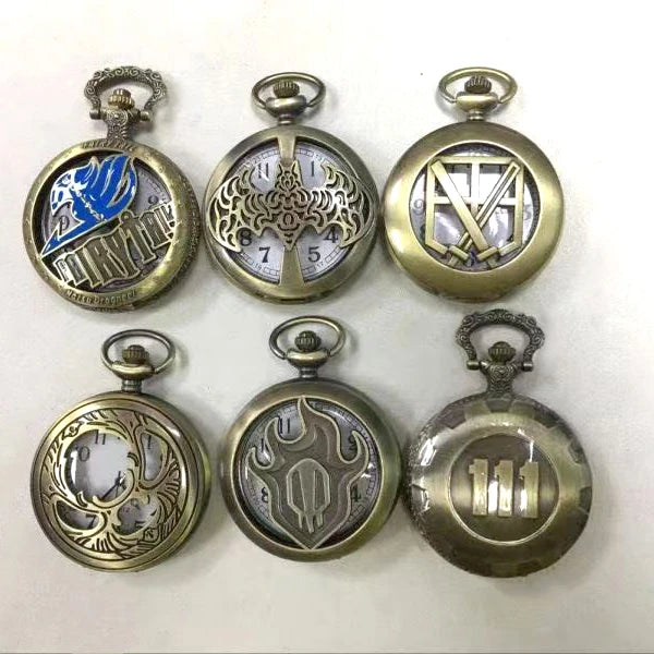 Bronze Vintage Roman Numeral Commemorative Retro Full Hunter Half Hunter Men's Pocket Watch with Chain