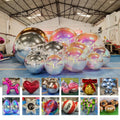 Wedding Stage Decoration Large Giant Laser Inflatable Mirror Ball Disco Inflatable Mirror Spheres in Sliver Red Iridescent Gold
