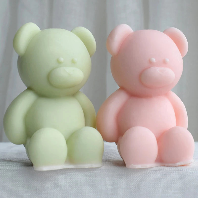 Cute Polar Bear Scented Candle & Soap Making Mold Eco-friendly Non-stick Silicone Home Decoration OPP Bag