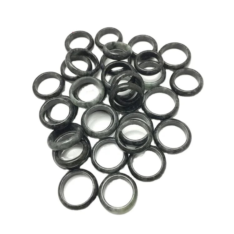 Jade Grade a Black Chicken Jade Ring Jewelry Handle Piece Jade Men's Ring Jewelry