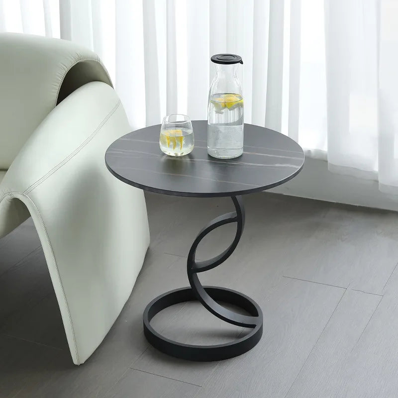 Nordic Fashion Industrial Design End Table Wholesale Marble Corner Side Table Metal for Living Room Furniture Coffee Table