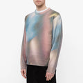 Custom Design logo Crew Neck Knit Pullover Top Jacquard Wool Mohair Knitwear Long Sleeve Men Knitted Sweater