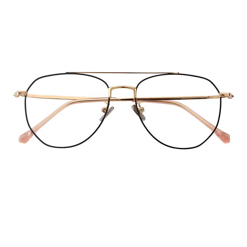 Custom Metal Prescription Eyeglass Optical Glasses Frame Double Bridge Eyewear