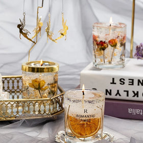 Luxury True Flower Candle Essential Oil Aromatherapy Candle Gel Wax Jelly Wax for Diy Scented Candles Making