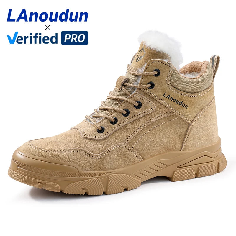 For GUYISA Men's High Quality Steel Toe Safety Shoes Winter Warm Smash-Proof and Stab-Proof Autumn Season
