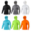 Wholesale Garment Dyed Slim Knitted Blank Color Men's Hooded Cycling Jerseys Quick Dry Long Sleeve Eco-Friendly 85% Polyester