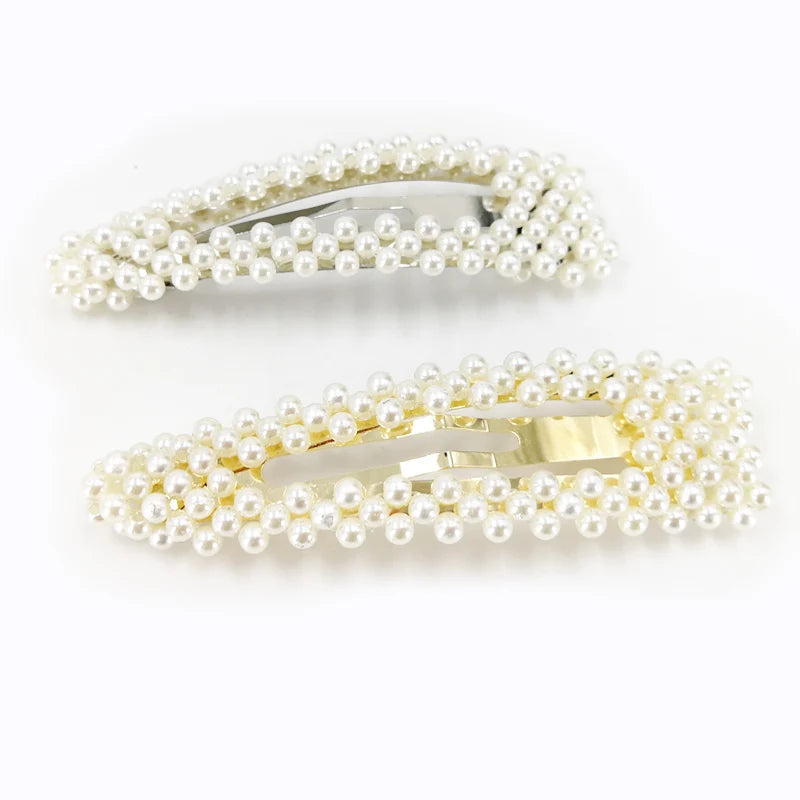 MIO Gift Fashion Women Pearl Hairpin Korean Handmade Hair Clip Pearl Hair Accessories for Girls Fashion Sweet