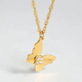 2022 Popular Silver Pendant Necklace for Girls Best Friend Friendship Necklace Butterfly Charm Stainless Steel for Parties