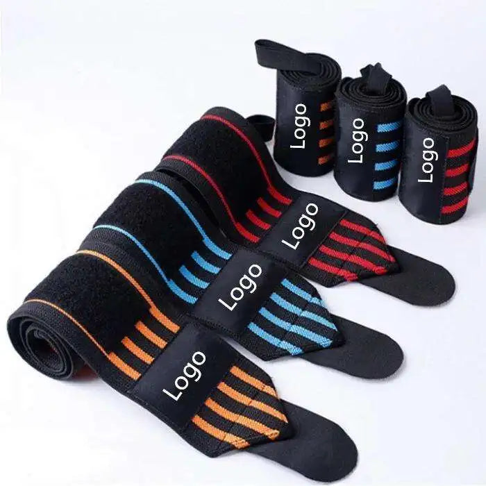 Custom New Custom Sports Elastic Stretchy Weight Lifting Wrist Support Wrap Band Weightlifting Gym Strap/ Wrist Wraps