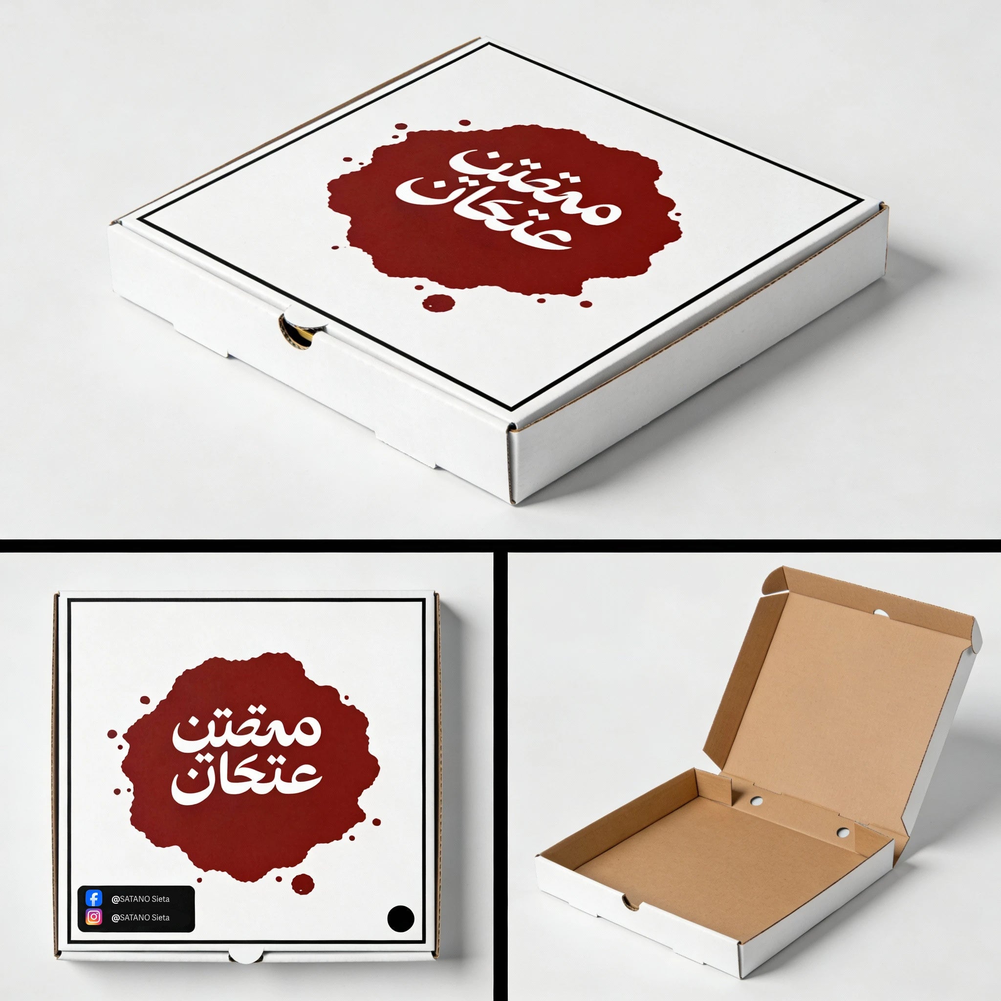 Wholesale Recyclable Kraft Paper Square Pizza Box Food Grade UV Coating Matt Lamination Embossing Customizable Logo Printing
