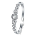 Huitan S925 Dainty Multi Rows Round Dazzling Cubic Zirconia Finger Rings for Women Wedding 925 Sterling Silver Rings Jewelry OEM