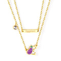 18K Gold Plated Stainless Steel Custom Letter Enamel Geometric Pendant Necklace-Cute Cartoon Design Unisex Personalized Jewelry
