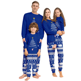 Couple Custom Set Women Cotton Pajama Elastic Waist Closure Front Logo Christmas Family Pajamas