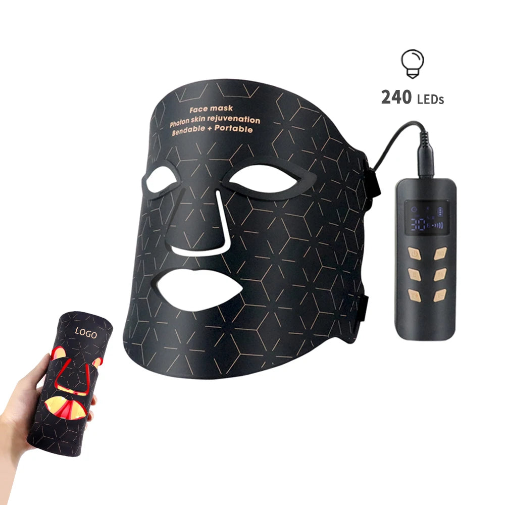 SUNGLOR SG-MSK-FN Facial LED Light Therapy Mask with Red Blue Yellow and NIR for Anti Aging Skin Care