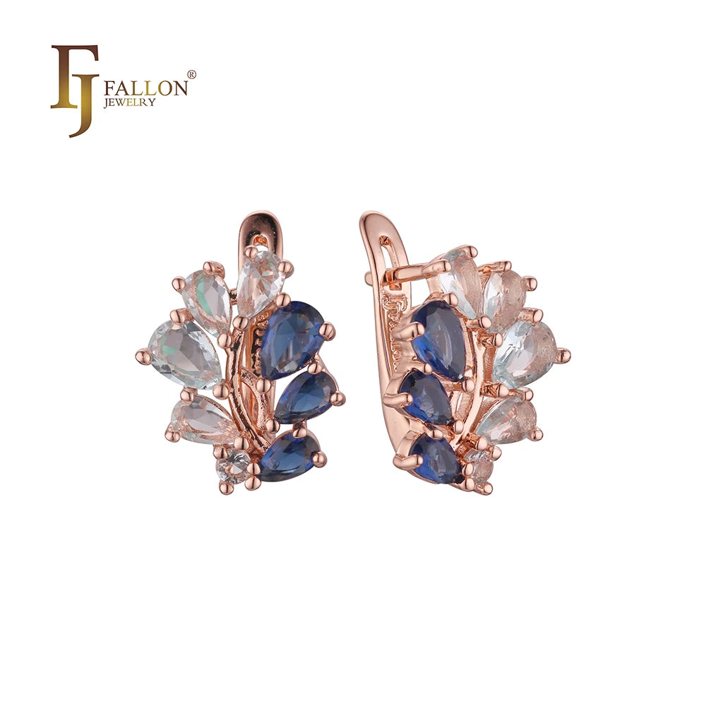 FJ Fallon Fashion Jewelry Earrings Plated in Rose Gold Brass Based