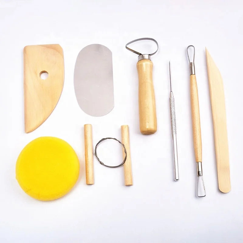 Yihuale 8 Pcs Ceramic Clay Tools Set Clay Wax Pottery Tool Kit Ceramics Wax Carving Sculpting Modeling Tools Ceramic & Pottery
