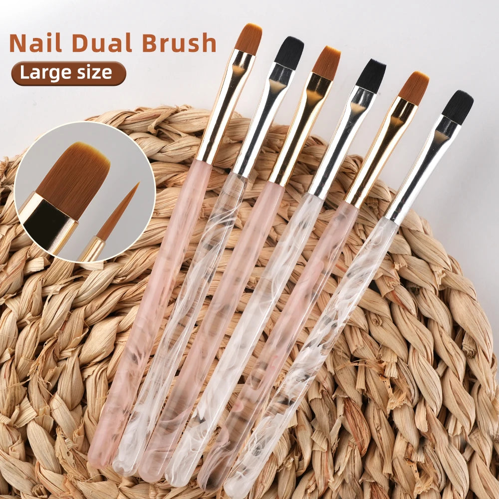 1pcs Nail Art Brush Metal Handle Nail Liner Brush Stripe Pattern Painting Brush Acrylic UV Gel Extension Drawing Carving Pen