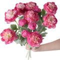 3Head Peonies Artificial Flowers Vintage Silk Peonies Flowers With Stems for Home Wedding Party Table Vase Decoration