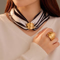New Jewelry 2025 Stainless Steel High Quality   Silk Scarf Ring Luxury Scarf Keeper Holiday Scarf Accessory