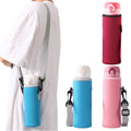 Wholesale Outdoor Portable 750ml Neoprene Bottle Sleeve Carrier Bag Adjustable Strap Water Bottle Holder with Letter Pattern