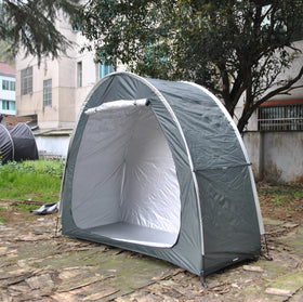 210D Silver Coated Bike Storage Tent Dark Grey Outdoor Storage Shed with Window for Bicycles