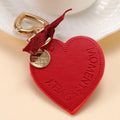 Factory Wholesale Handmade Leather Heart Keychain for Women Bag Pendant