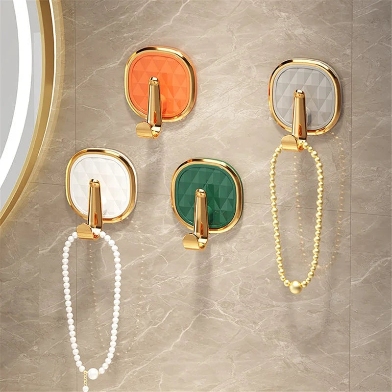 Wholesale Self-Adhesive Luxury Plastic Coat Hook Wall Shower Towel Hooks for Bathroom Kitchen Living Room