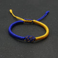 Ukraine Flag Charm Bracelets World Peace Blue Yellow Hand Woven MACRAME Resin Inlay Unisex
