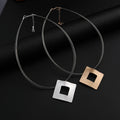 TongLing Multilayered Wirerope Necklace square Hollow Out Choker Necklace for Daily