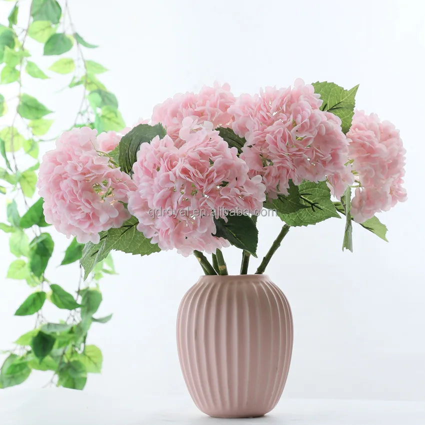 Wholesale Artificial Latex Hydrangea Flower Real Touch Table Decorative Flowers Blue Pink for Party Valentine's Day Graduation