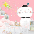 Kids Wallpaper Cartoon Wall Mural 3d Home Decoration Custom Vinyl Wall Decals for Children Kids Room Rabbit Star Moon Wallpaper