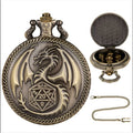 Cool Gift Favors D&D Dragon Double Swords Antique Metal Dial Pocket Watch Dice Case Party Dice Set Role Playing Board Games MegaBDM