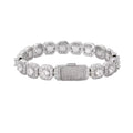 10mm Brass Setting Zircon Tennis Bracelet Hip Hop Iced Out Gold Plated Men's Jewelry