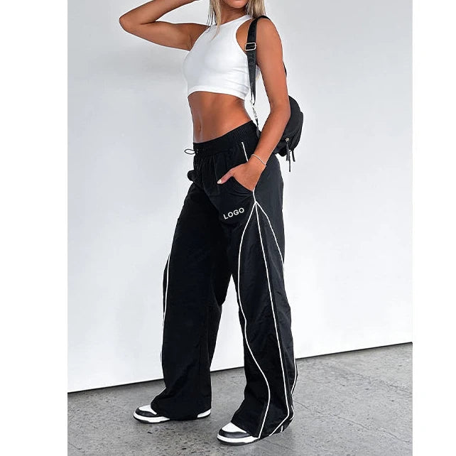 E230108 Clothing Manufacturers Custom Women Workout Track Joggers Sweatpants Women Gym Sports Streetwear Hip-hop Pants