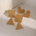J&D High Quality Fashion Jewelry Earrings Stainless Steel Hypoallergenic Bead Triangle Heart Stud Earring