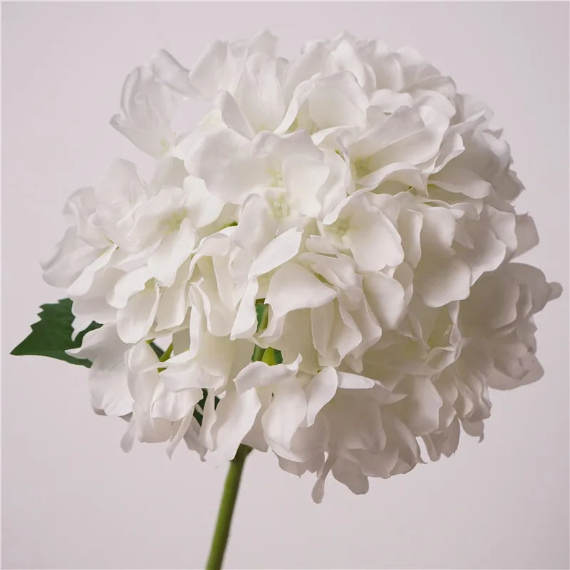 O-X934 High Quality Real Touch Latex Hydrangea Artificial Flower Large Size Hydrangeas Artificial Wedding White Green Hydrangea